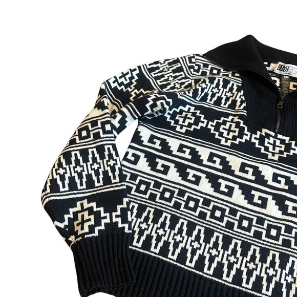Beach Riot Monterey Jacquard Quarter Zip Sweater Sweatshirt Tribal Print Small - Picture 5 of 9